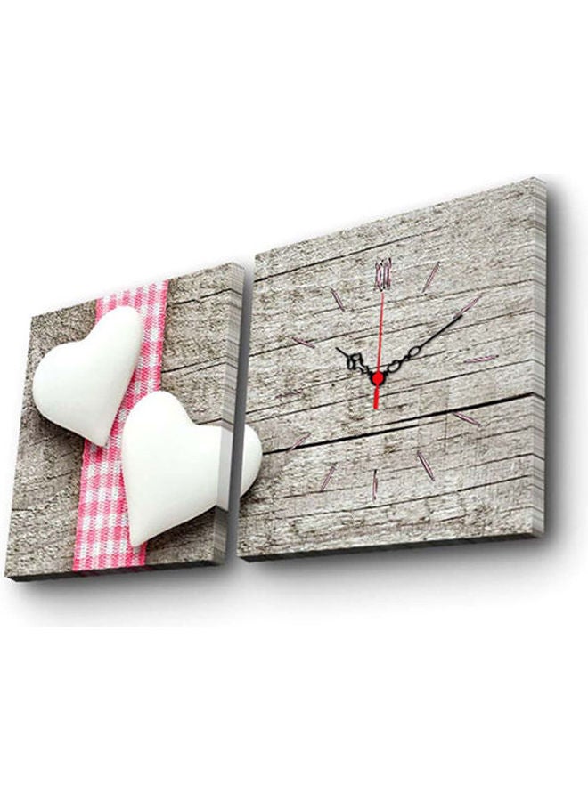 Clock Art 228Cla2618 Decorative Canvas Wall Clock (2 Pieces) Multicolour
