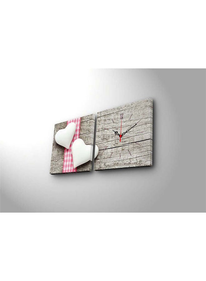 Clock Art 228Cla2618 Decorative Canvas Wall Clock (2 Pieces) Multicolour