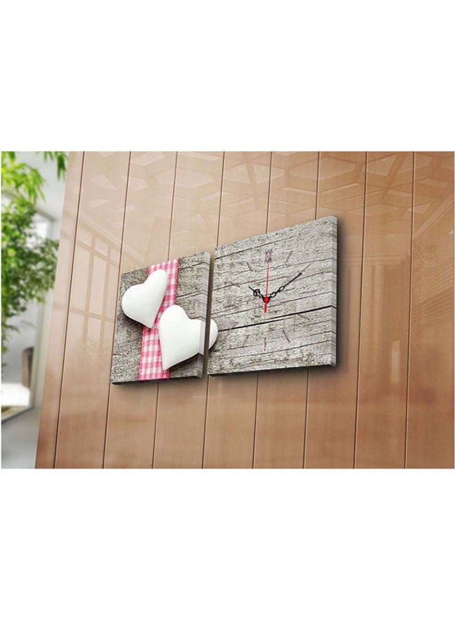 Clock Art 228Cla2618 Decorative Canvas Wall Clock (2 Pieces) Multicolour