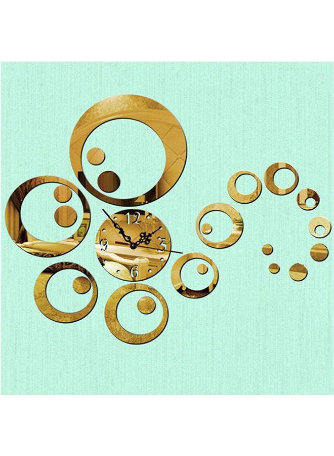 Modern Mirror Wall Clocks  Diy Wall Clock 3D Mirror Surface Sticker Home Office Decoration Wall Sticker Gold - Image 2