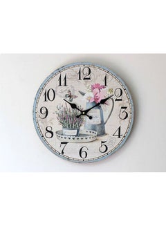 Generic Flower Print Wall Decoration Retro Clocks MultiColour  - Image 1