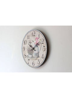 Generic Flower Print Wall Decoration Retro Clocks MultiColour  - Image 3