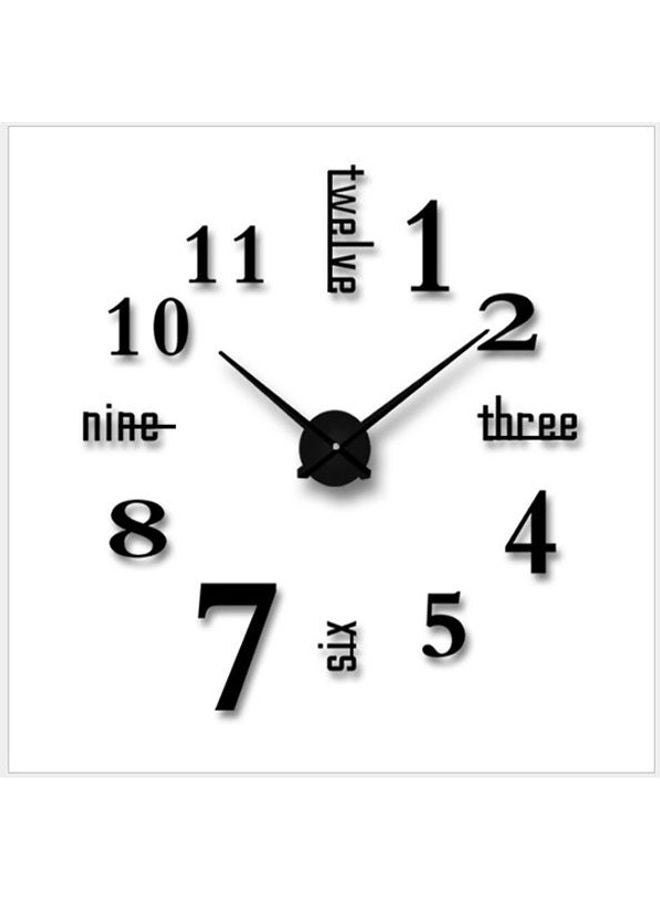 Large Diy Quartz 3D Wall Clock Acrylic Sticker Roman Number Wall Clock Black - Image 1