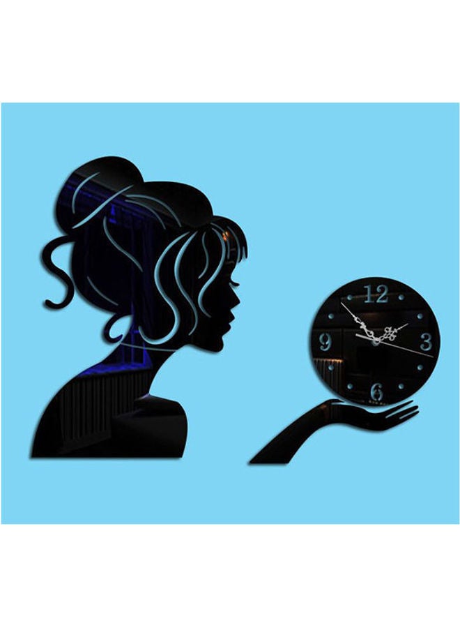 Diy Creative Girl Living Room Wall Clock Wall Mirror 3D Stereo Acrylic Mirror Clock Mute Jm043 Multicolour - Image 2