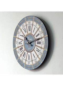 Beauenty Vintage Farmhouse Style Rustic 12 Inch Round Wooden Wall Clock Wall Decor Home Decor Multicolour  - Image 3