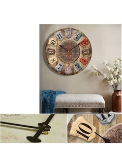 gluckluz Wood Digital Large Clock Diy Quartz Silent Antique Wall Clock Digital Decorative Wall Clock Wood Battery Powered Clocks Vintage Farmhouse Wall Decor MultiColour  - Image 2