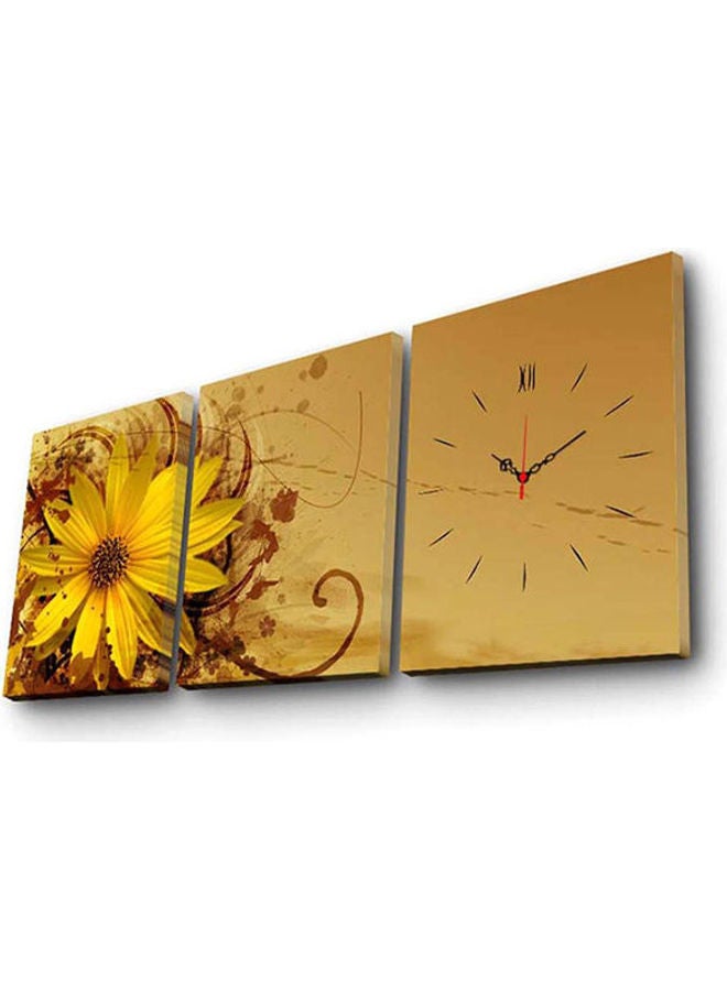 Clock Art 228Cla2689 Decorative Canvas Wall Clock (3 Pieces) MultiColour - v1627207893/N49441509A_1