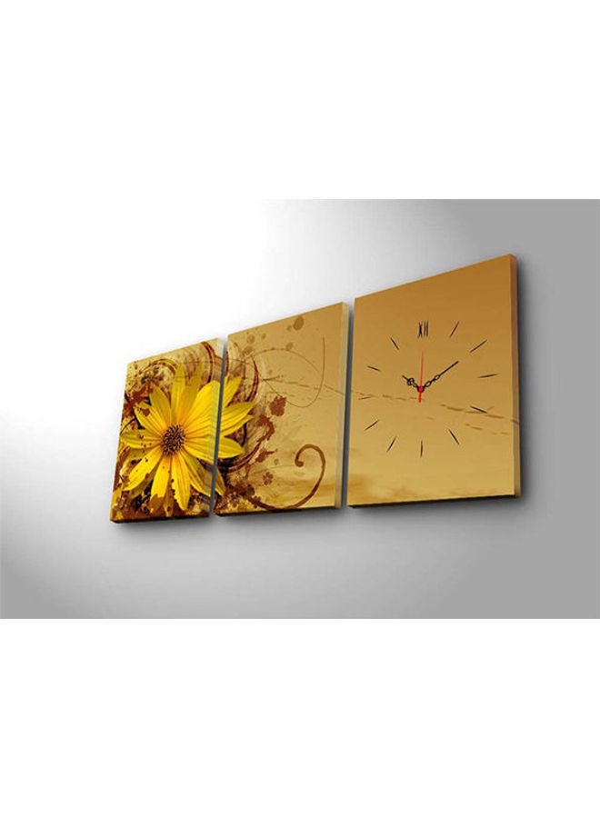 Clock Art 228Cla2689 Decorative Canvas Wall Clock (3 Pieces) MultiColour - v1627207893/N49441509A_2