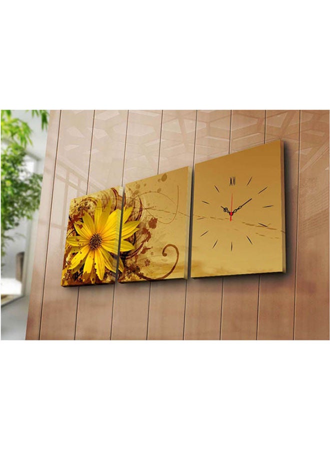 Clock Art 228Cla2689 Decorative Canvas Wall Clock (3 Pieces) MultiColour - v1627207893/N49441509A_3