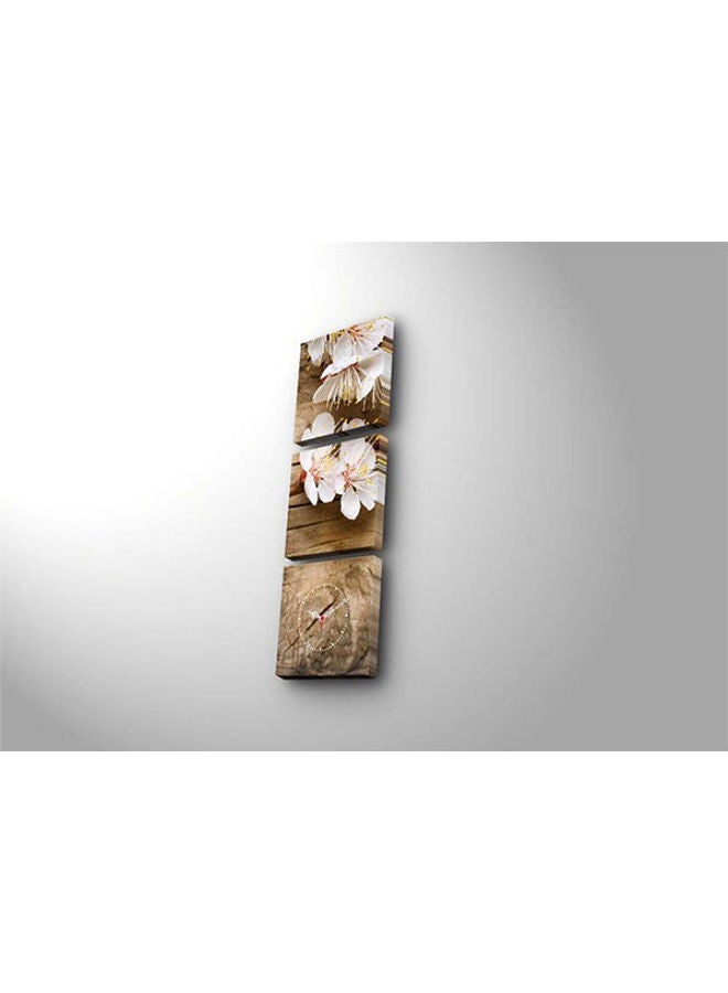 Clock Art 228Cla2672 Decorative Canvas Wall Clock (3 Pieces) MultiColour