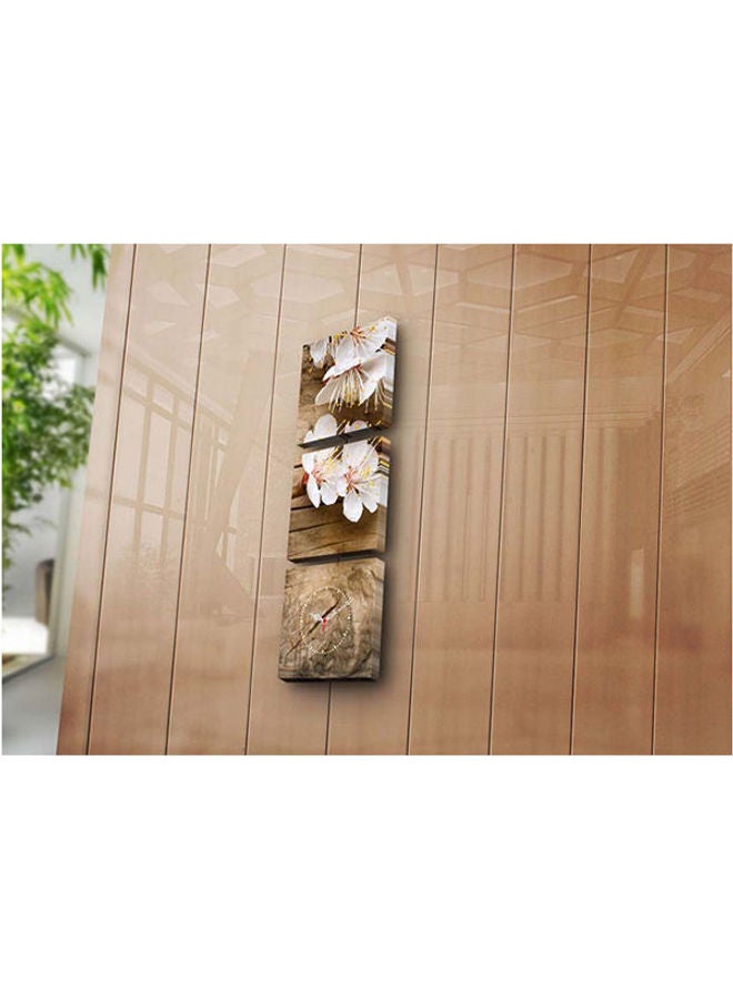 Clock Art 228Cla2672 Decorative Canvas Wall Clock (3 Pieces) MultiColour
