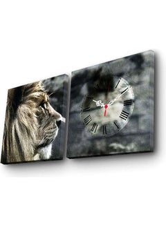 Clock Art 228Cla2606 Decorative Canvas Wall Clock (2 Pieces) Multicolour