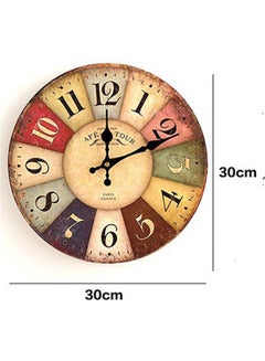 Generic Europe Vintage Large Wooden Wall Clock Creative Silent Home Wall Clocks Watches Home Decor Retro Wall Clocks Multicolour  - Image 2