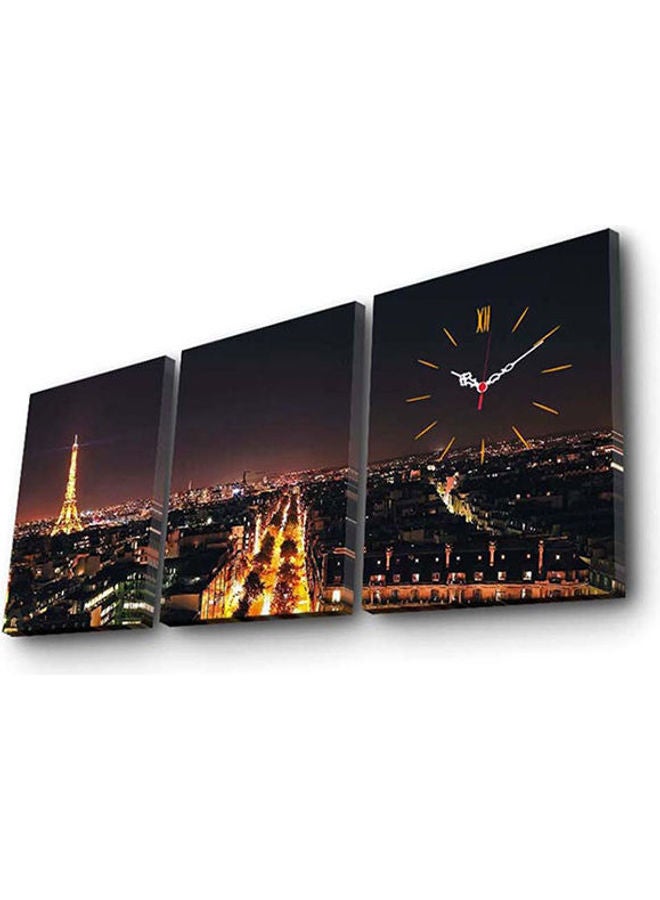 Clock Art - Clock Art 228Cla3615 Decorative Canvas Wall Clock (3 Pieces) Multicolour - Image 1