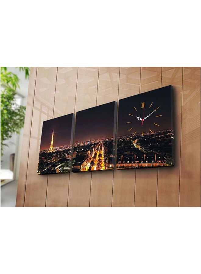 Clock Art - Clock Art 228Cla3615 Decorative Canvas Wall Clock (3 Pieces) Multicolour - Image 1