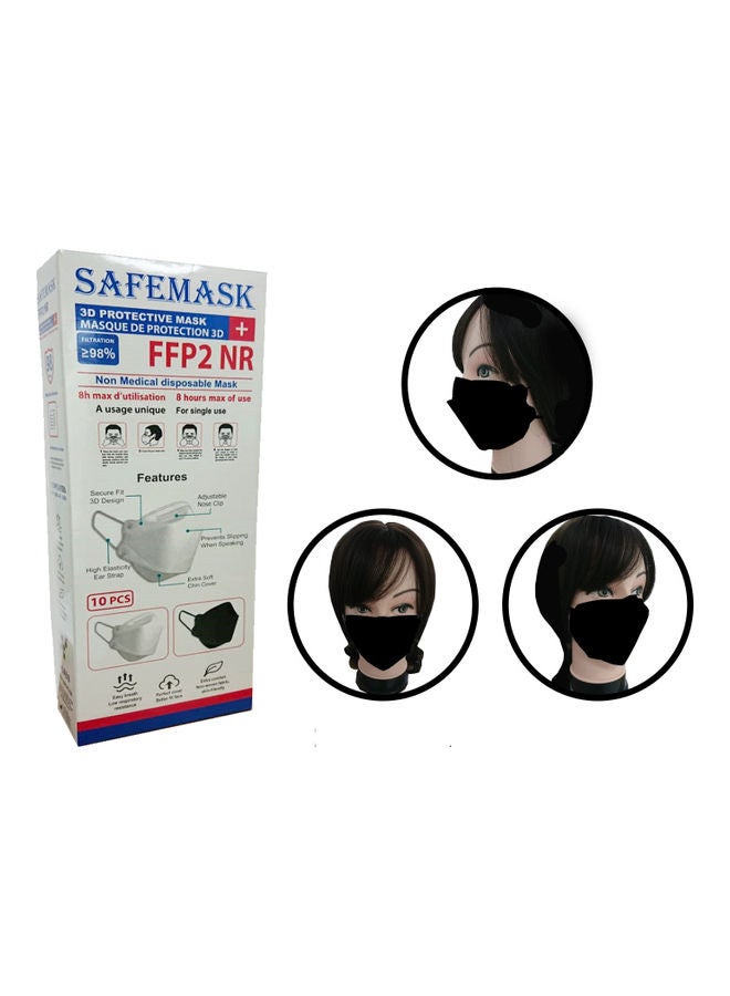 Pack Of 10 N95 3D Protective Mask Black  - Image 2