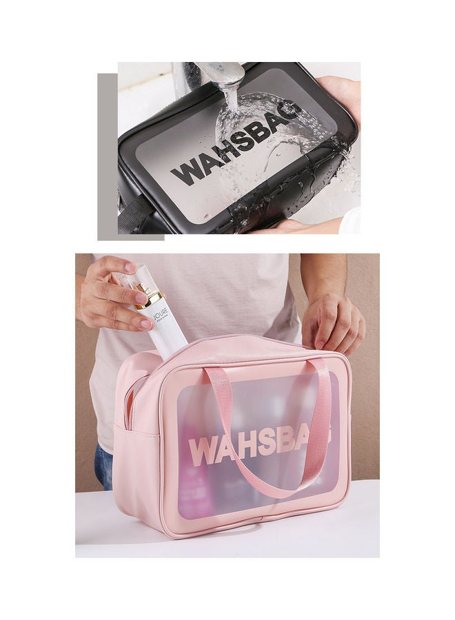 Portable Large Capacity Waterproof Cosmatic Bag Pink - Image 3