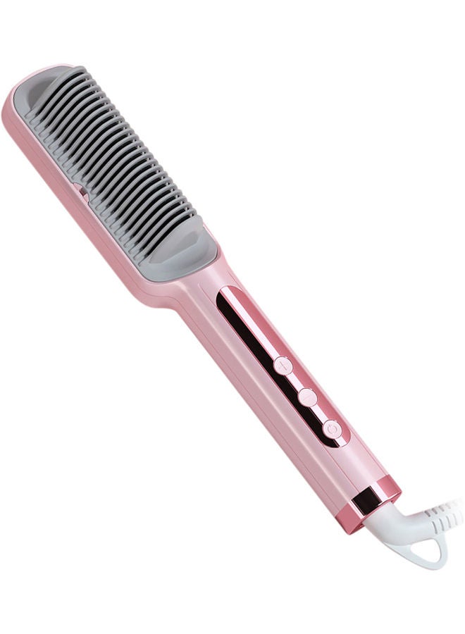 مشط كهربائي محمول لفرد الشعر وردي - Image 1