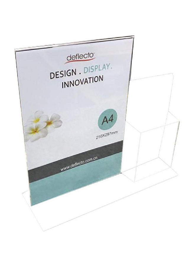 Deflecto A4 Stand-Up Sign Holder Clear - Image 1
