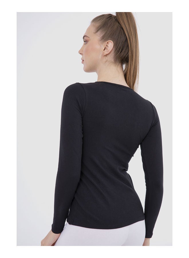 Carina Round Neck LS M4547 Black - Image 2