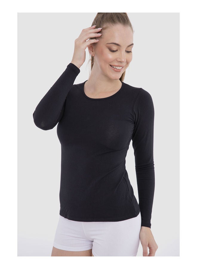 Carina Round Neck LS M4547 Black - Image 4