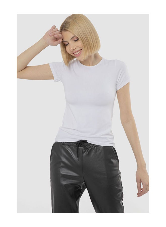 Carina T-Shirt Round Neck SS (V) White - Image 1