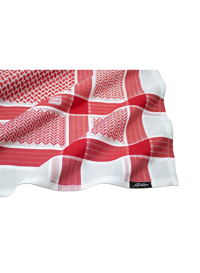 اليشمك شماغ كلاسيكي أحمر/أبيض - Image 2