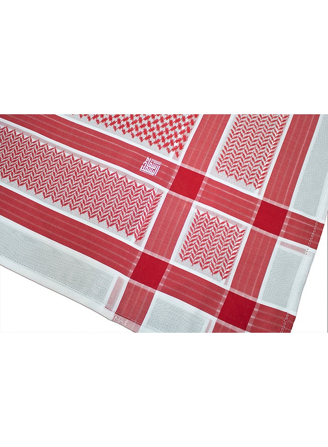 اليشمك شماغ كلاسيكي أحمر/أبيض - Image 3