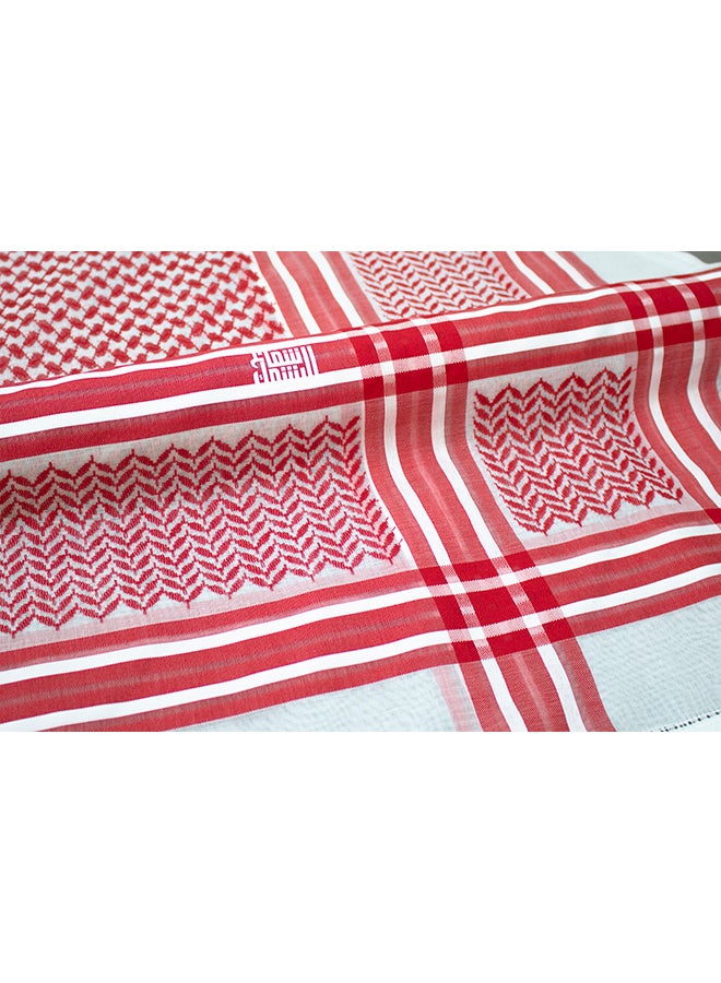 اليشمك شماغ كلاسيكي أحمر/أبيض - Image 3