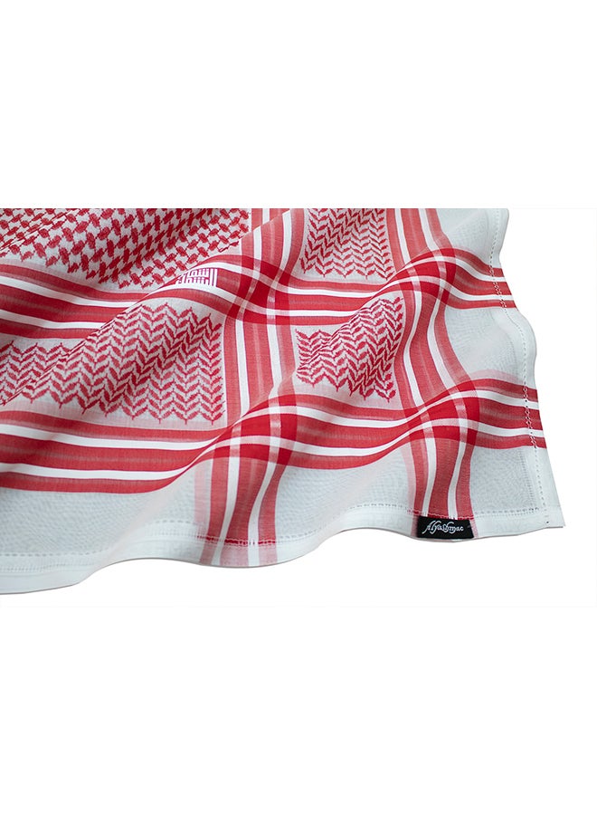 اليشمك شماغ تقليدي أحمر/أبيض - Image 2