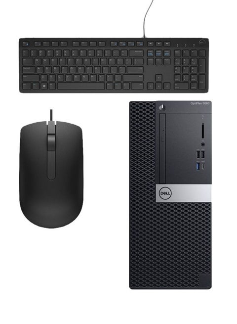 Optiplex 7070 Tower PC, Core i7 9th Gen Processor/32GB RAM/1TB HDD+256GB SSD/Nvidia GeForce GTX Series 4GB Graphics Card/Windows10 With Keyboard And Mouse International Version Black