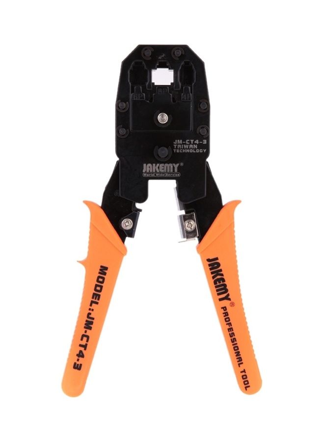 JAKEMY 4P 6P 8P Crimping Plier Black/Orange  - Image 1
