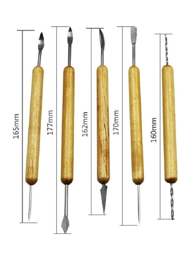 oem 14-Piece Ceramic Sculpture Carving Knife DIY Tool Set Silver/Yellow - Image 2