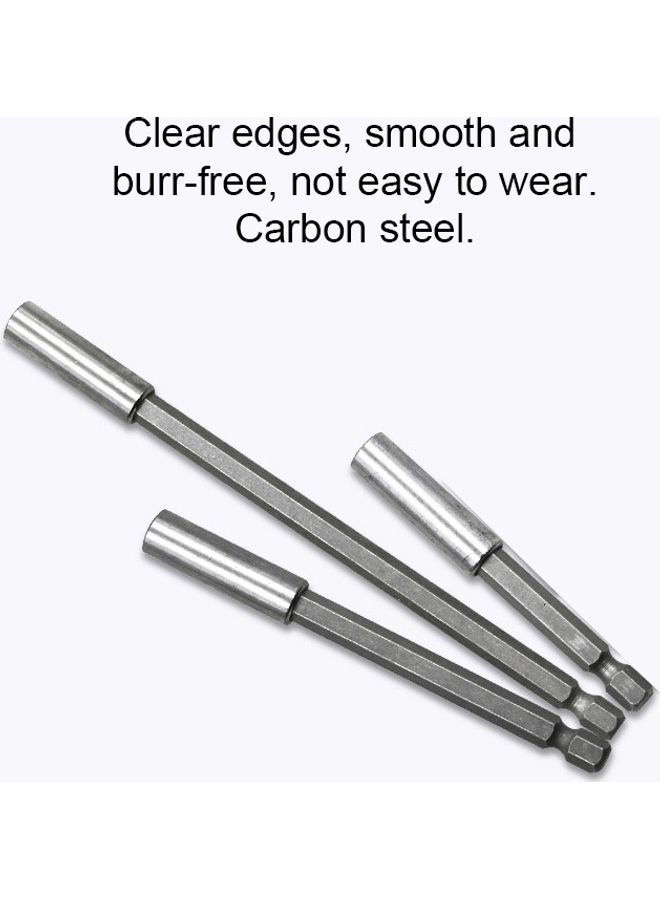 oem - 3 in 1 1/4 Electric Batch Head High Magnetism Connecting Rod Silver - Image 1