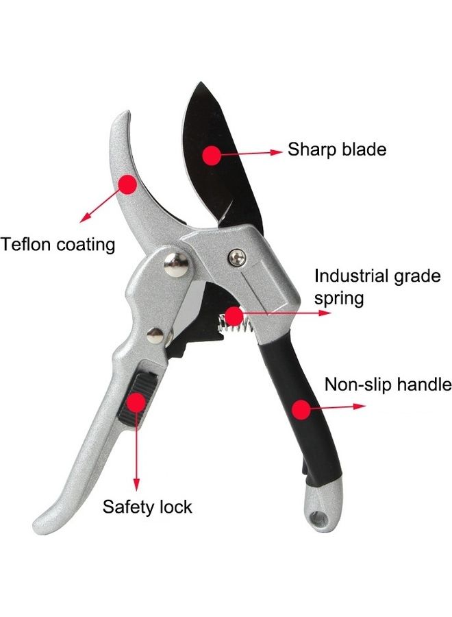 أو إي إم مقص محمول ومزود ببكرة مناسب لتقليم الأشجار والعناية بالحدائق أسود/ فضي - Image 3
