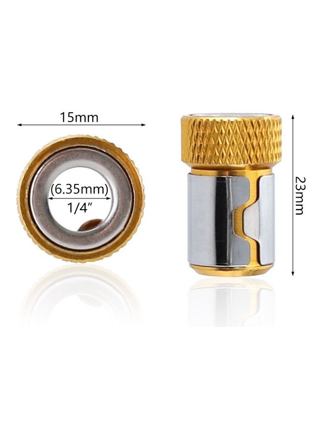 أو إي إم طقم لقم معدنية متعددة الاستخدامات لمفكات براغي بتصميم حلقي ورأس مغناطيسي من 10 قطع ذهبي/فضي - Image 2