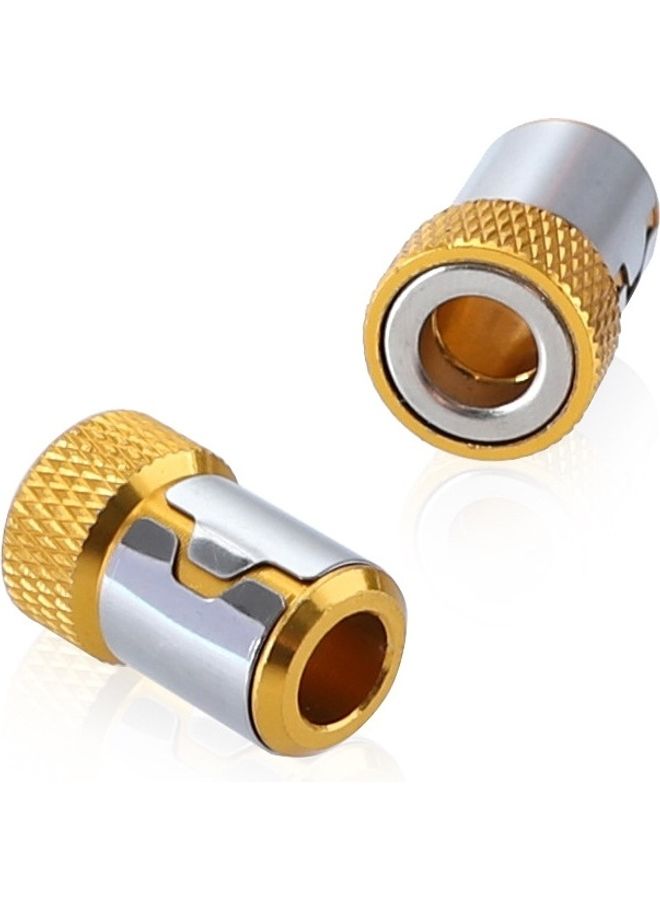 أو إي إم طقم لقم معدنية متعددة الاستخدامات لمفكات براغي بتصميم حلقي ورأس مغناطيسي من 10 قطع ذهبي/فضي - Image 1