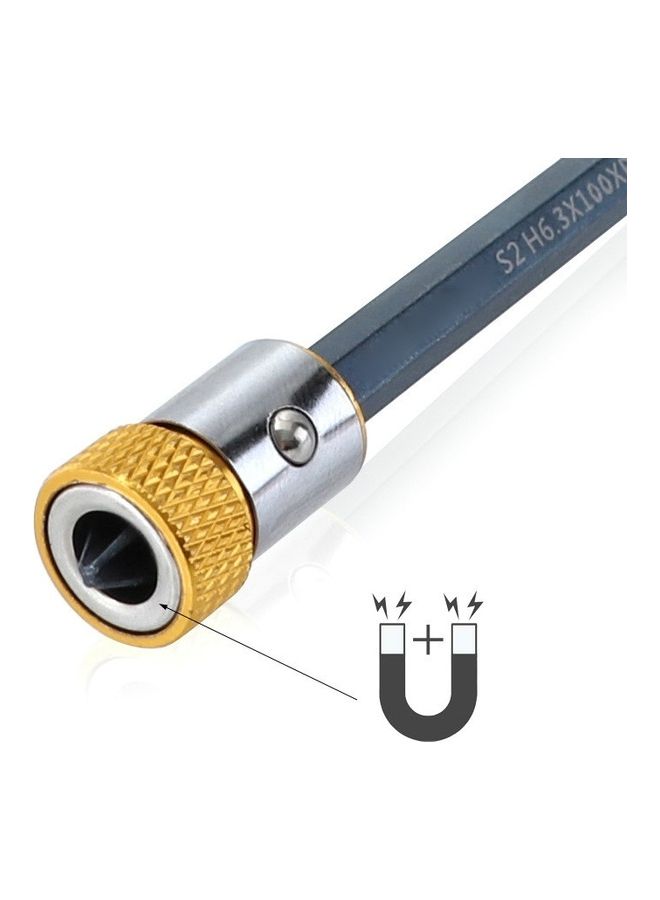 أو إي إم طقم لقم معدنية متعددة الاستخدامات لمفكات براغي بتصميم حلقي ورأس مغناطيسي من 10 قطع ذهبي/فضي - Image 3