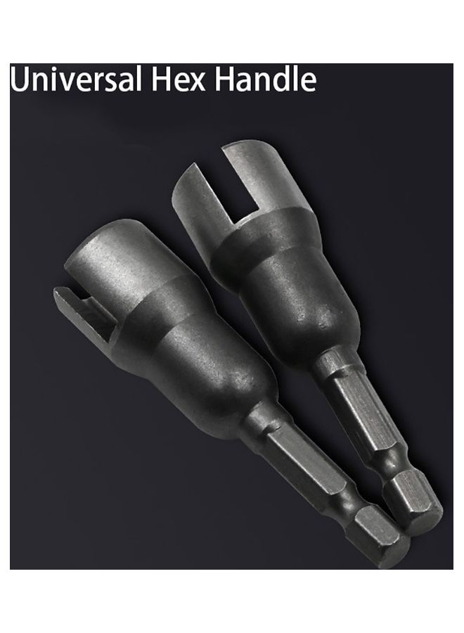 أو إي إم طقم لقم مفتاح ربط بتصميم مشقوق وطرف ملولب من 5 قطع أسود - Image 4