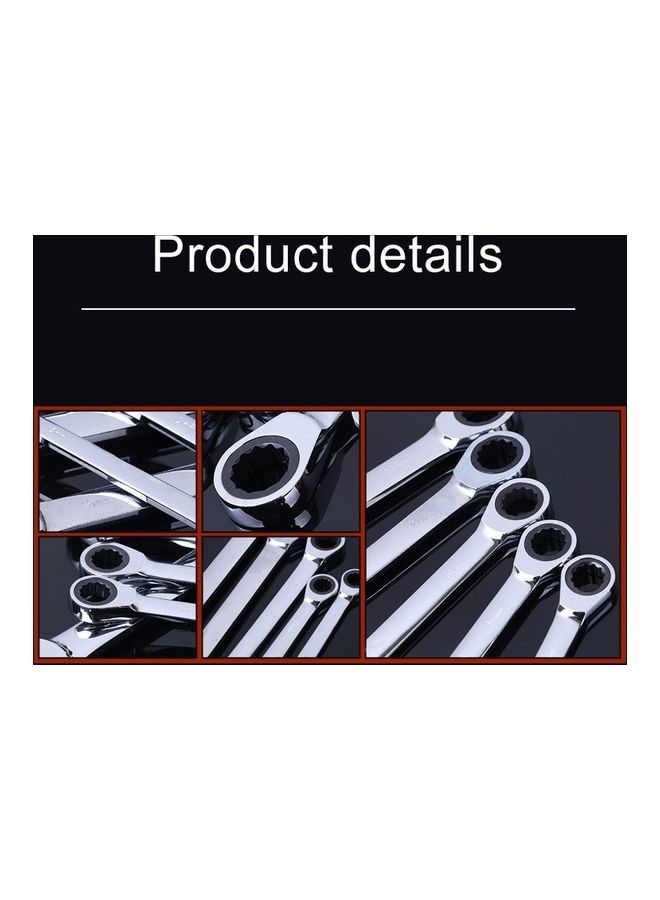 oem Professional Double-Head Ratchet Wrench Silver  - Image 2