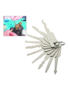 10 In 1 All-purpose Keys Car Lock Opener Tool Silver