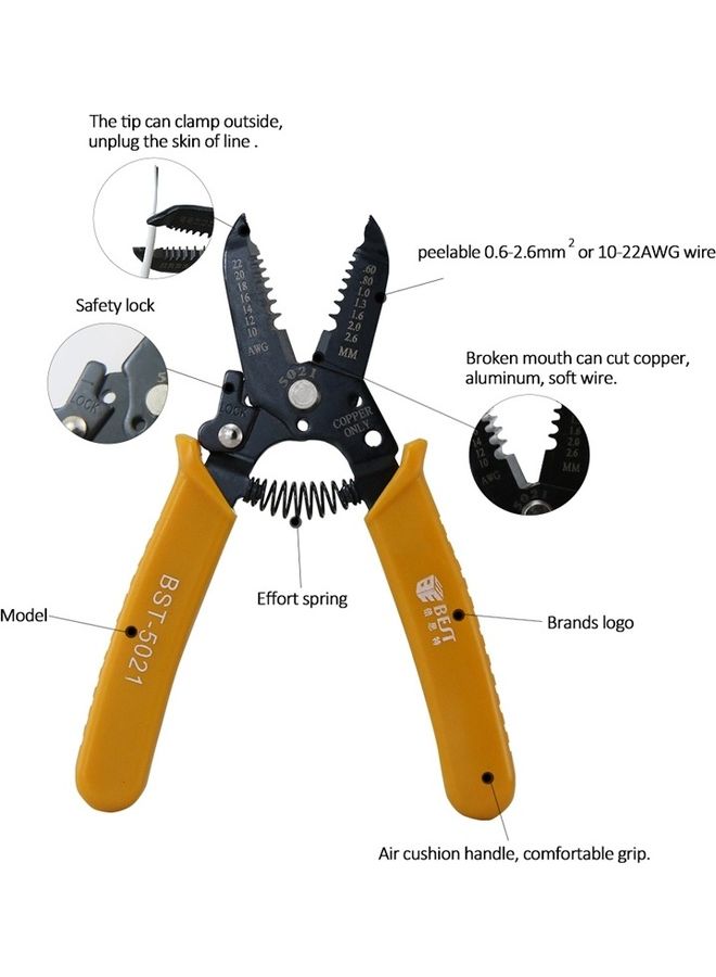 Best - Portable Crimper Stripping Wire Yellow - Image 1