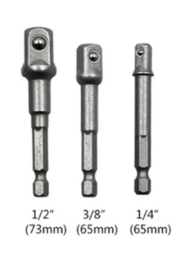 oem 3-Piece Socket Extension Bar Hex Shank Power Drill Bit Set Grey