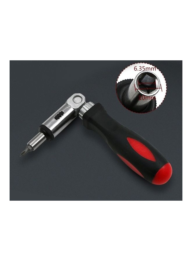 oem - 180 Degree Multi-function Ratchet Screwdriver Black/Red/Silver - Image 1