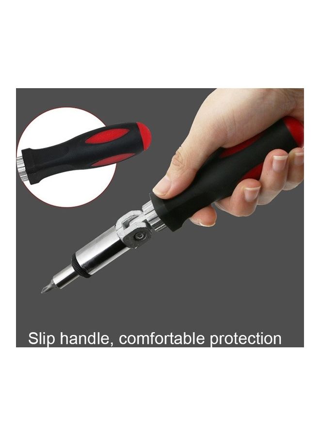 oem - 180 Degree Multi-function Ratchet Screwdriver Black/Red/Silver - Image 1