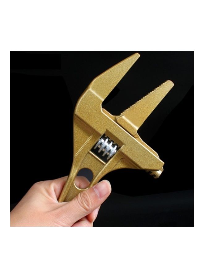 oem Multifunctional Short Handle Large Opening Adjustable Wrench Gold  - Image 4