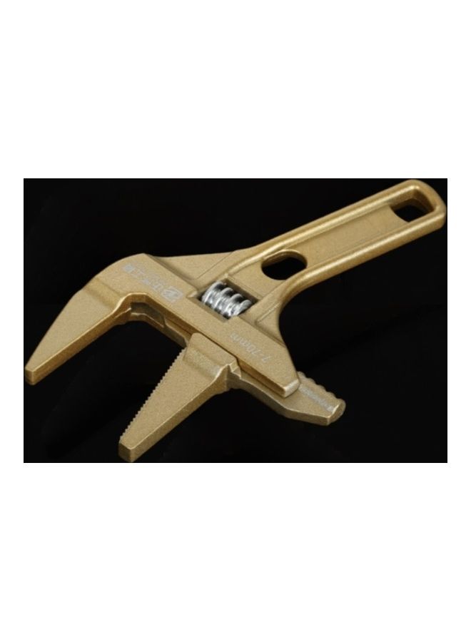 oem Multifunctional Short Handle Large Opening Adjustable Wrench Gold  - Image 3