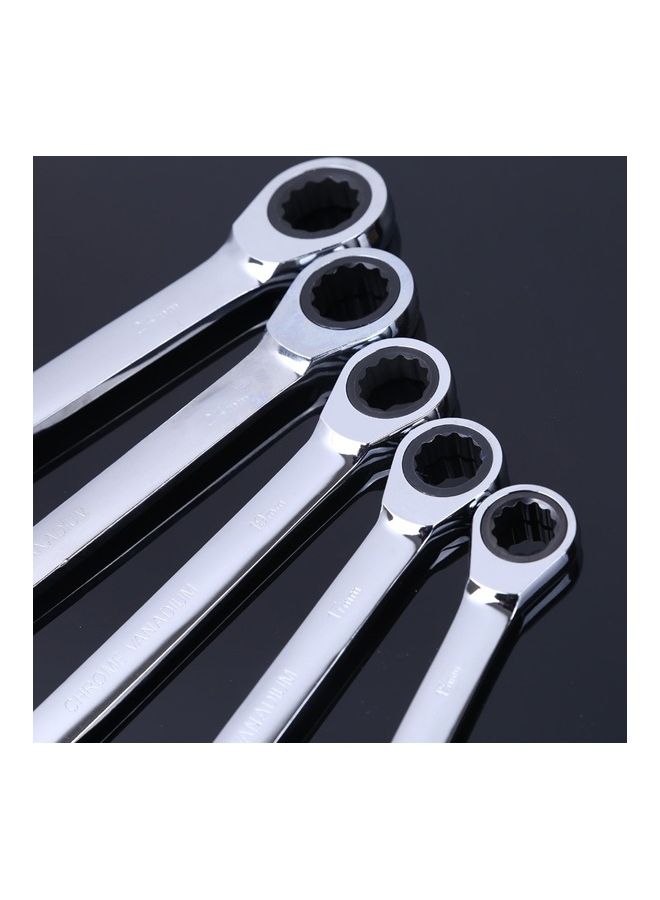 oem 5-Piece Professional Double-Head Ratchet Wrench Silver  - Image 3