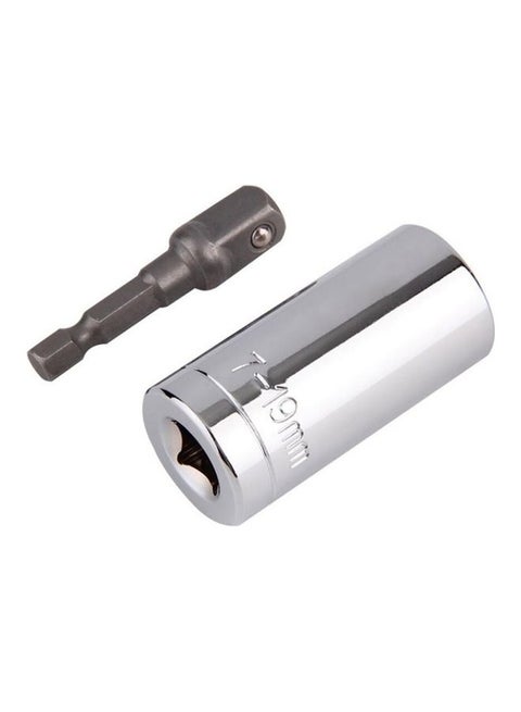 Universal Torque Wrench Head Socket Sleeve With Drill Ratchet Bushing Bit Set Silver/Black