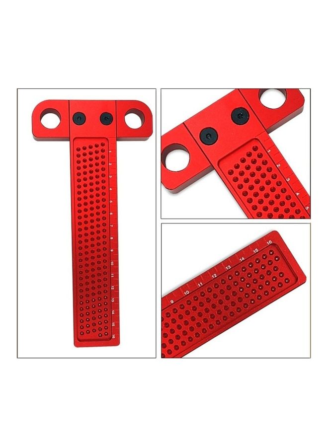oem - Woodworking T-Shaped Hole Marking Ruler Red - Image 1